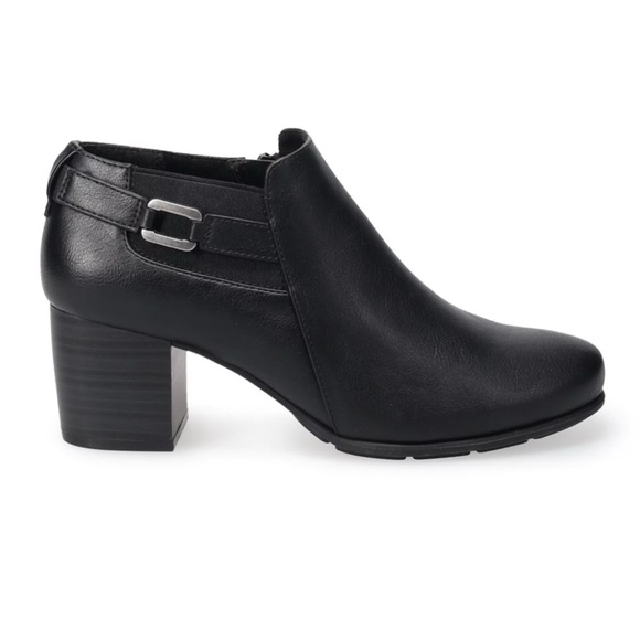 Brand New Black Ankle Boots with 2.25 Inch Heels, Size 9 Wide, NWT - Picture 2 of 4